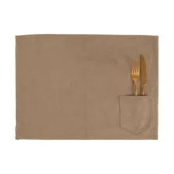 Tiseco Velmar placemat 33 x 45 cm katoen taupe