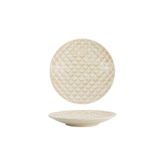 Tokyo design Titanium Matte Mermaid bord ø 25 cm keramiek bruin wit