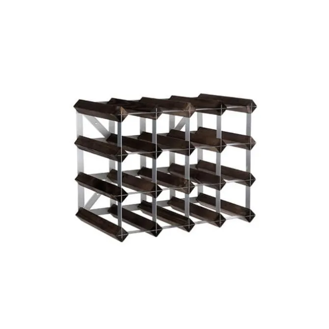 Traditional Wine Rack Co. wijnrek voor 16 flessen 42 x 32,4 cm verbrande eik bruin