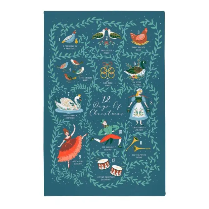Ulster Weavers 12 Days Of Christmas theedoek katoen