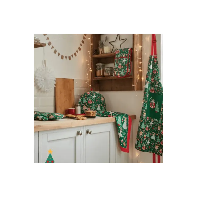 Ulster Weavers Nutcracker lange pannenlap katoen groen