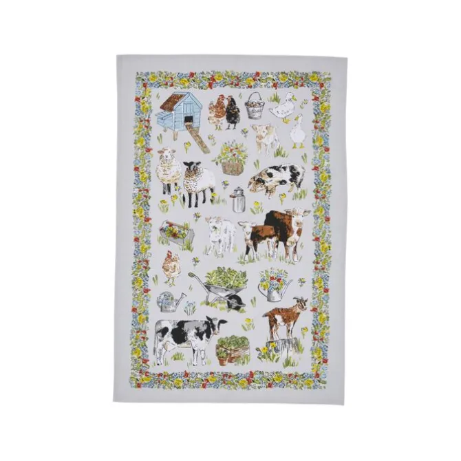 Ulster Weavers Portman Farm theedoek katoen blauw