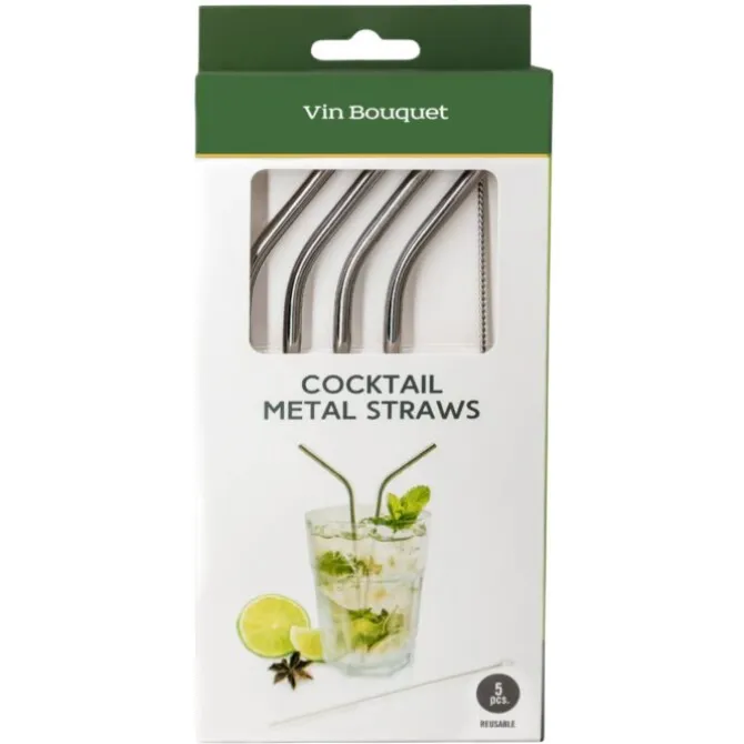 Vin Bouquet herbruikbaar rietje rvs 4 stuks