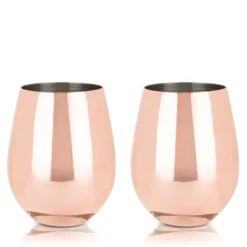 Viski Stemless tumbler wijnglas Copper 2 stuks