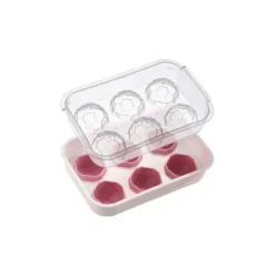 Westmark Crystal ijsblokjesvorm met deksel voor 6 ijsblokjes silicone wit