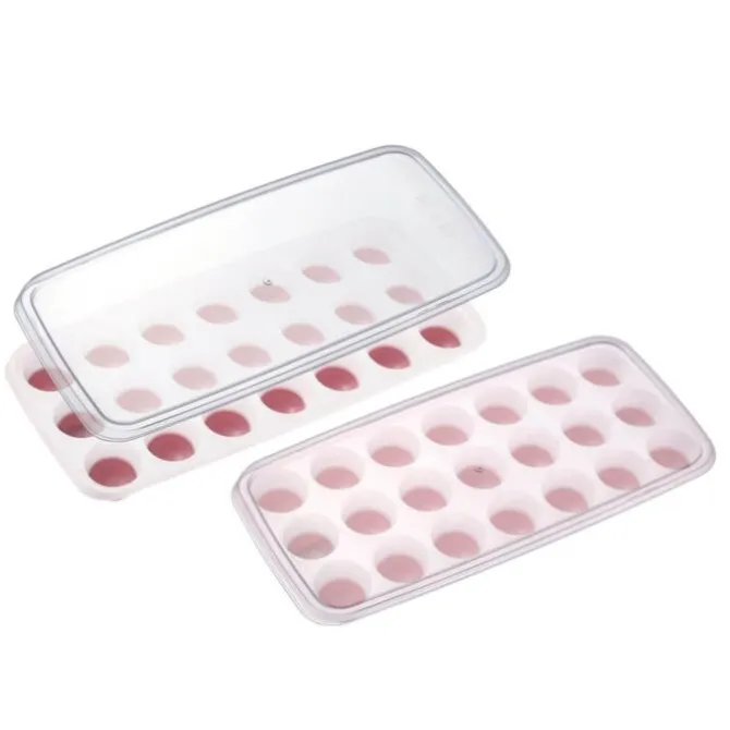 Westmark ijsblokjesvorm met deksel voor 42 ijsblokjes silicone wit 2-delig