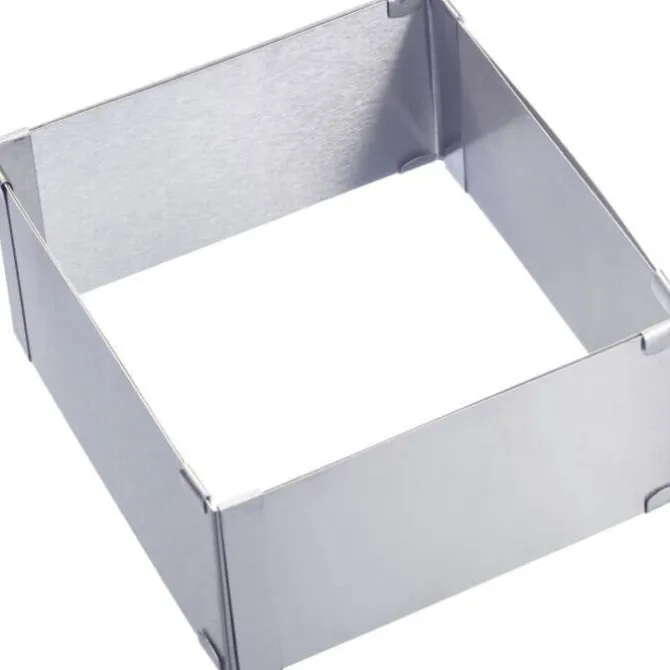 Westmark verstelbare taartvorm vierkant 15,5 - 28 cm rvs