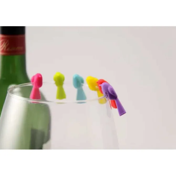 Winkee Bird Glass markers silicone 6 stuks