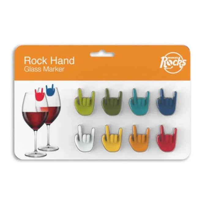 Winkee Rock Hand Glass Markers silicone 8 stuks