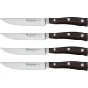 Wüsthof Ikon steakmessenset messenstaal hout 4 stuks