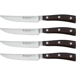 Wüsthof Ikon steakmessenset messenstaal hout 4 stuks
