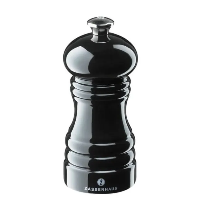 Zassenhaus Berlin pepermolen 12 cm hout glanzend zwart
