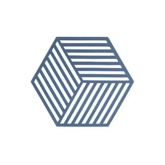 Zone Denmark Hexagon onderzetter 16 x 14 cm silicone denim