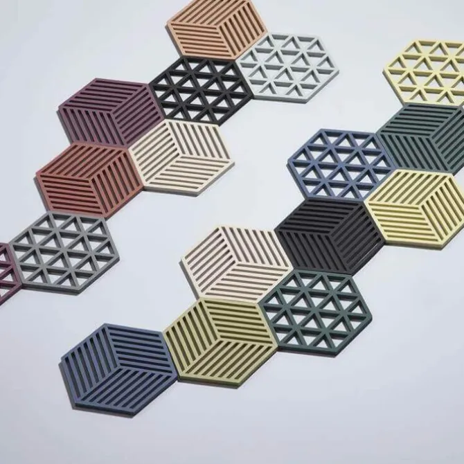 Zone Denmark Hexagon onderzetter 16 x 14 cm silicone denim