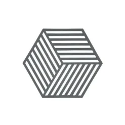 Zone Denmark Hexagon onderzetter 16 x 14 cm silicone grijs